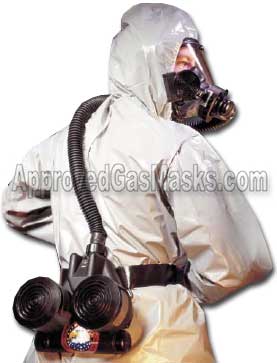 Protective Kit comes with SGE400 gas mask, suit, boots, gloves, mask bag, duffle bag, potassium iodide and more