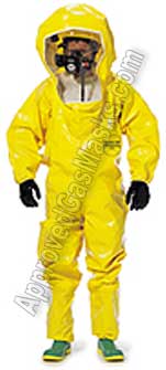 Tychem BR 400 BR400 Protective Chemical Suit - Coveralls with boots and hood