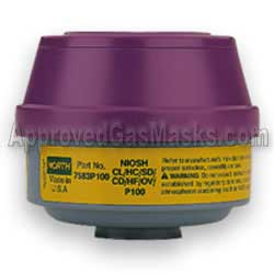 North N7583 P100 and OV CL HC SD HF CD gas filter for any North gas mask