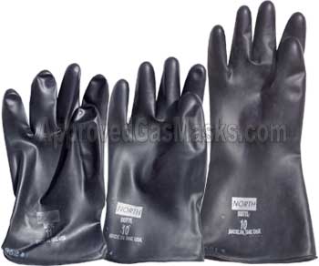 North butyl NBC rubber gloves offer the highest levels of chemical protection
