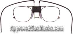 Specially designed frames fit the MSA 3100 and 3200 gas mask