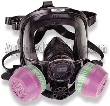 gas mask. North 7600 Full Face Gas Mask