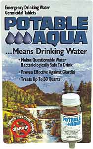 Potable Aqua water purification tablets