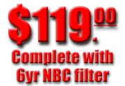 SGE 400 gas mask and NBC filter combo for just $119!