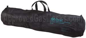 The Decontamination Shower kit comes in a sturdy nylon carry and storage bag
