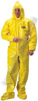 Tychem BR 165 Protective Chemical Suit - Coveralls with boots and hood